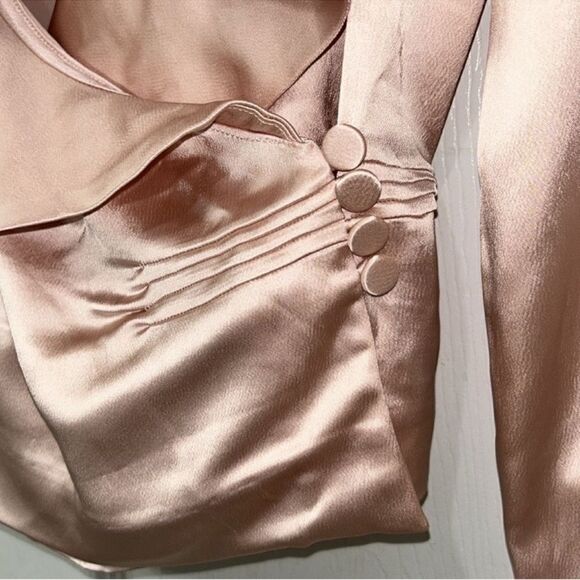 GRFRLND Revolve Rose Pink Ruffle Neck Top/Blouse (Size Medium) - Picture 7 of 7